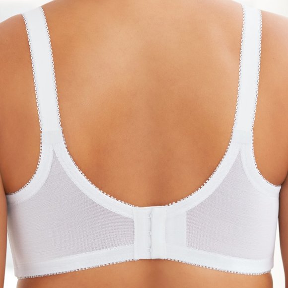 Glamorise 46C COMFORT LIFT Bra (COTTON-LINED) Wireless (SIDE-BONES) WHITE NEW - Picture 4 of 16